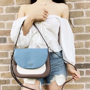 Kate Spade FlapShoulder Bag Blue Taupe Crossbody